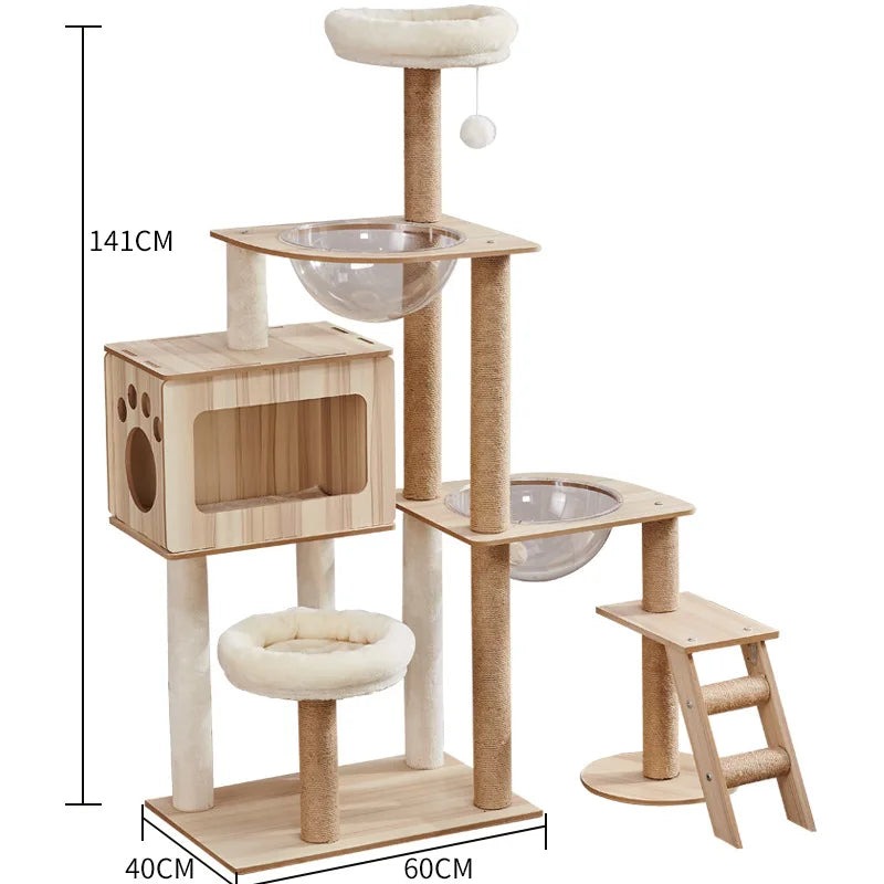 Modern Multi-Level Cat Tree with Observation Hammock