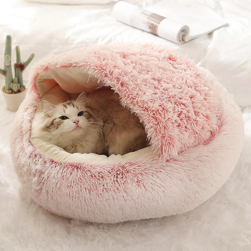 "Pet Heaven" Long Plush Cave Bed - Comfort, Privacy, and Deep Sleep