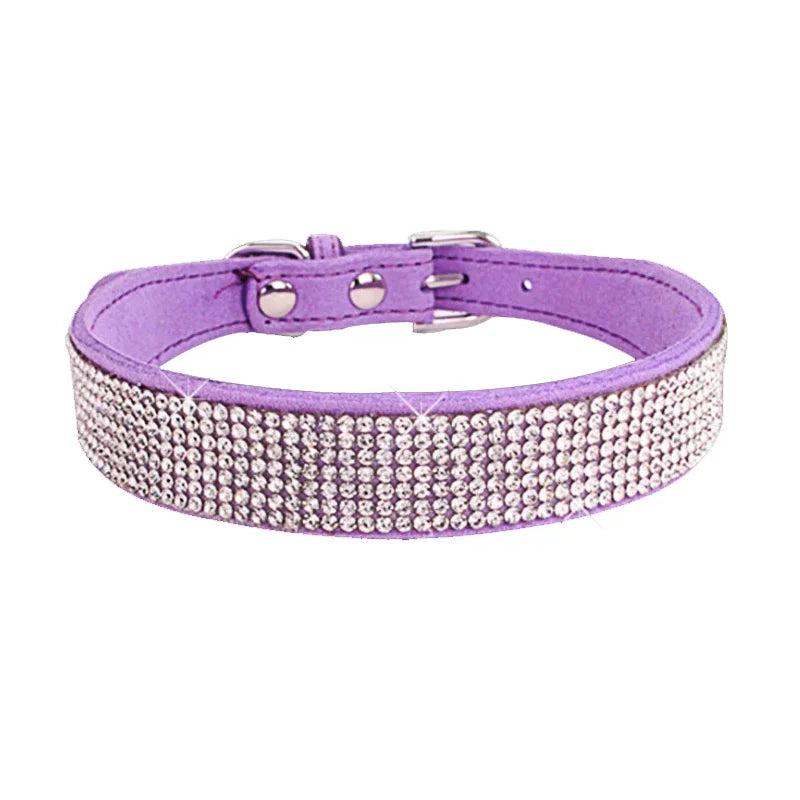 Korean Velvet Luxe Rhinestone Dog Collar