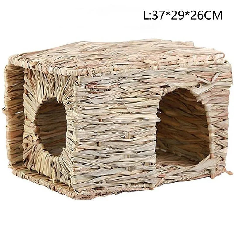 Natural Woven Grass Tunnel, Pad and Cage Hideaway