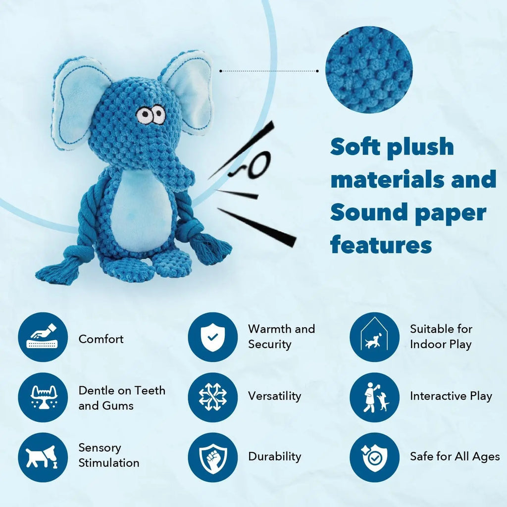 Interactive Sound Rope Animal Toys - Dental Cleaning and Plush Comfort Set