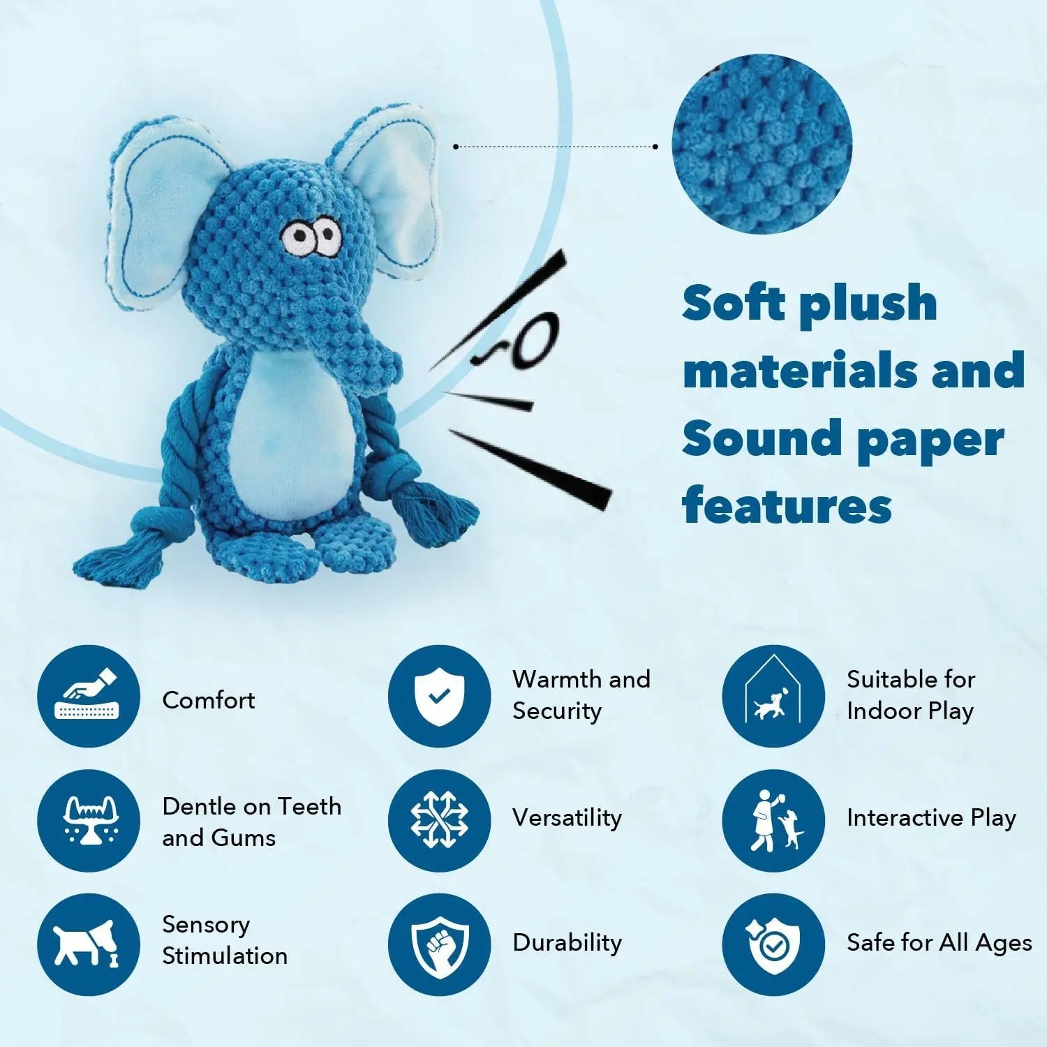 Interactive Sound Rope Animal Toys - Dental Cleaning and Plush Comfort Set