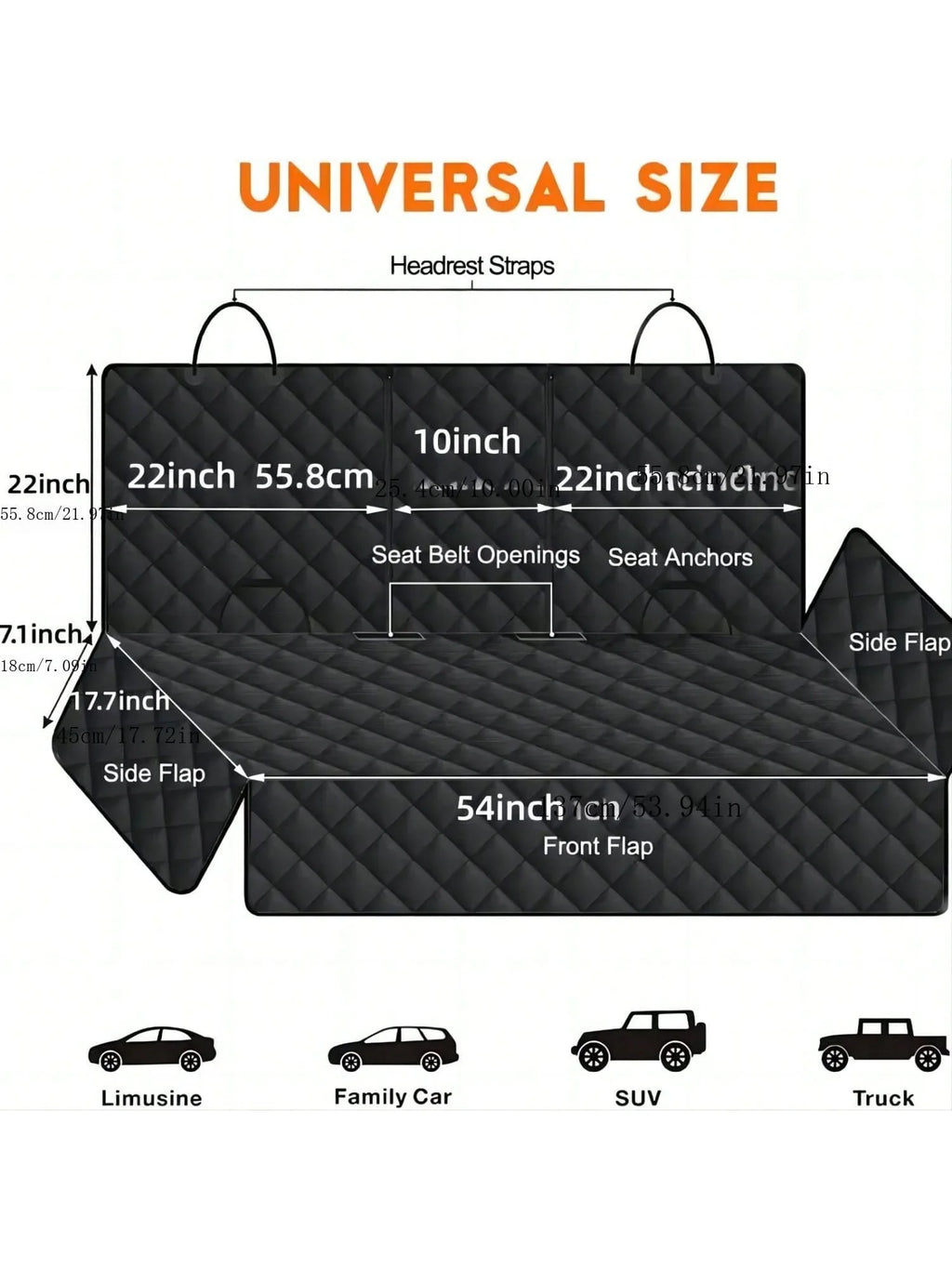 Universal Quilted Pet Car Seat Cover