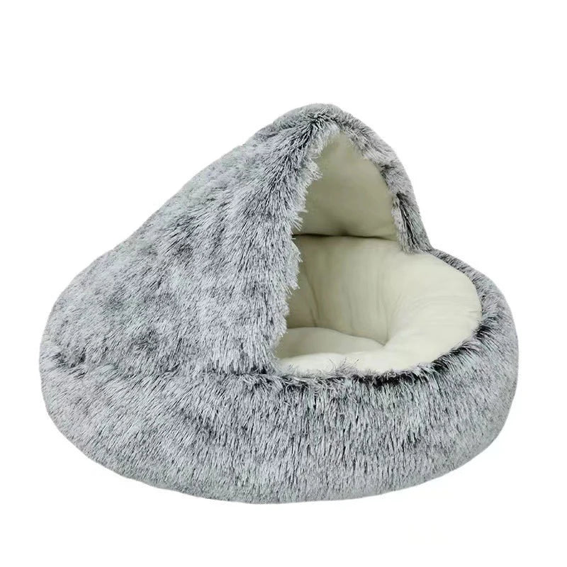 "Pet Heaven" Long Plush Cave Bed - Comfort, Privacy, and Deep Sleep