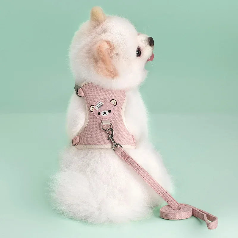 Cute Bear Comfort Harness and Leash Set for Small Dogs