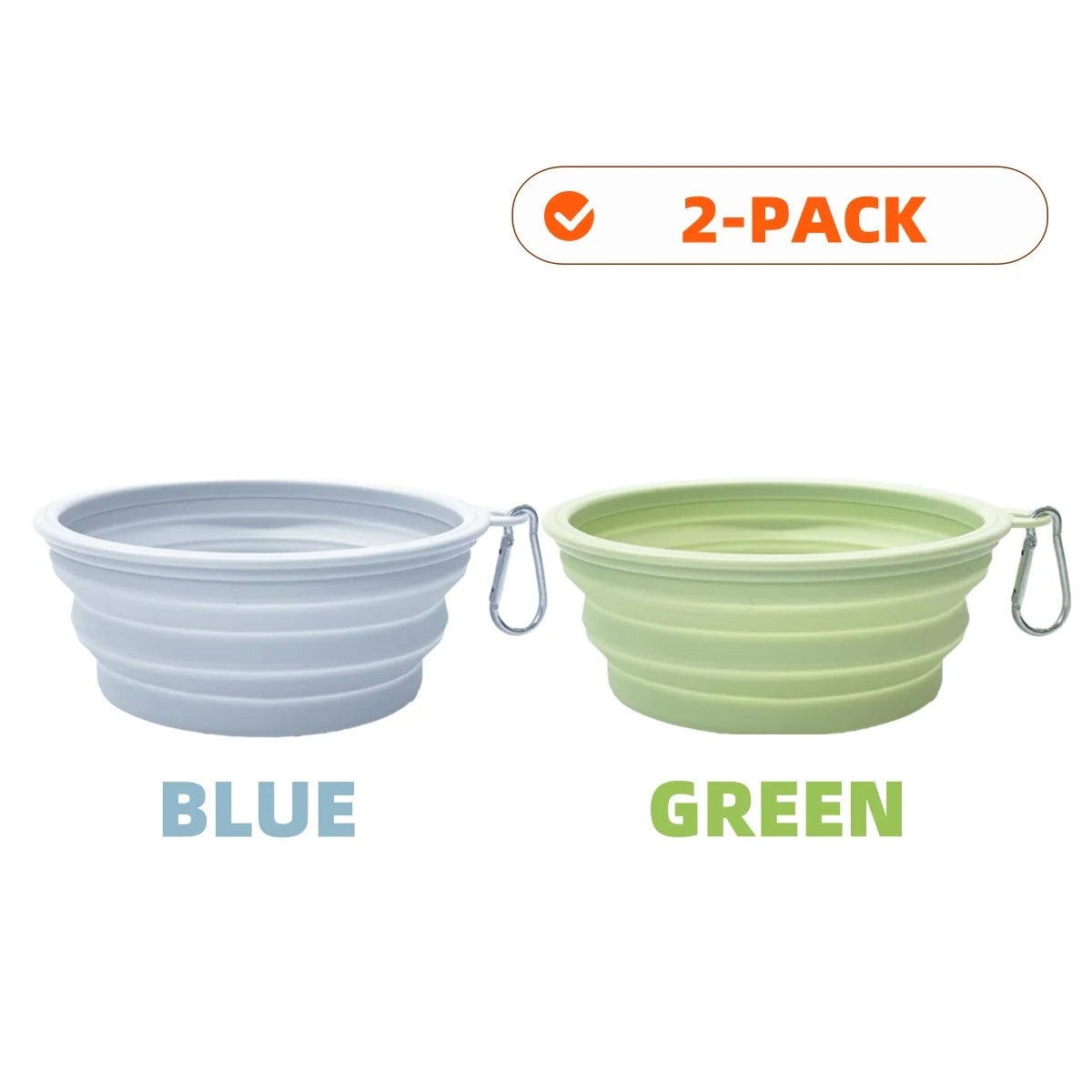 2-Pack Collapsible Silicone Travel Bowls