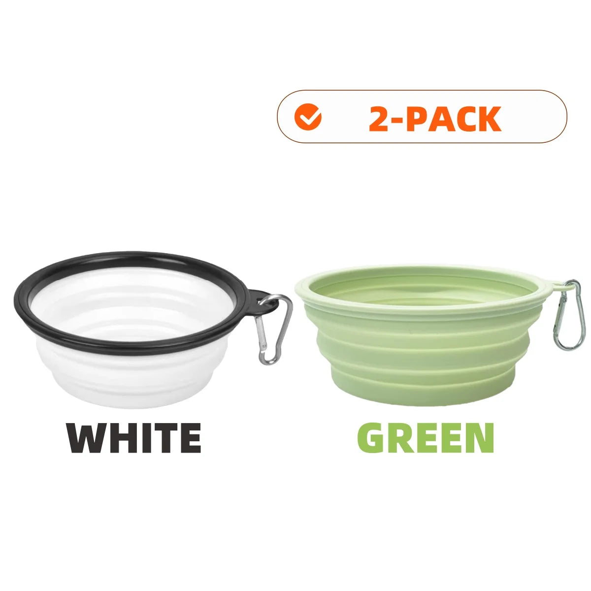 2-Pack Collapsible Silicone Travel Bowls