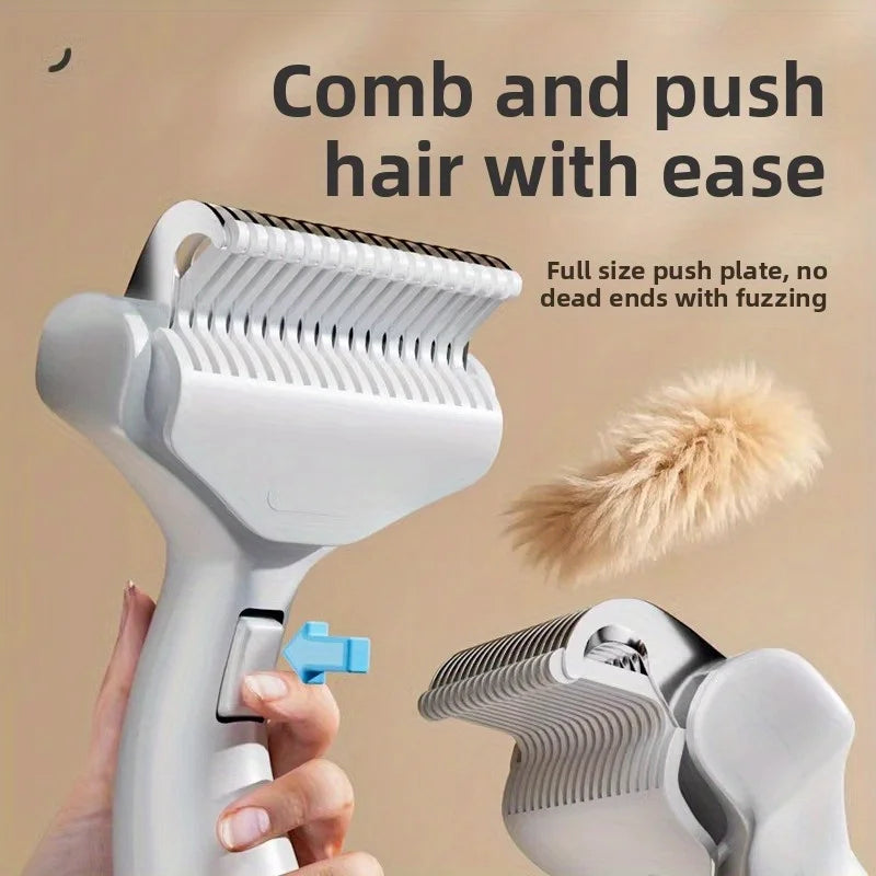 Easy Eject Curved Grip Pet Grooming Comb