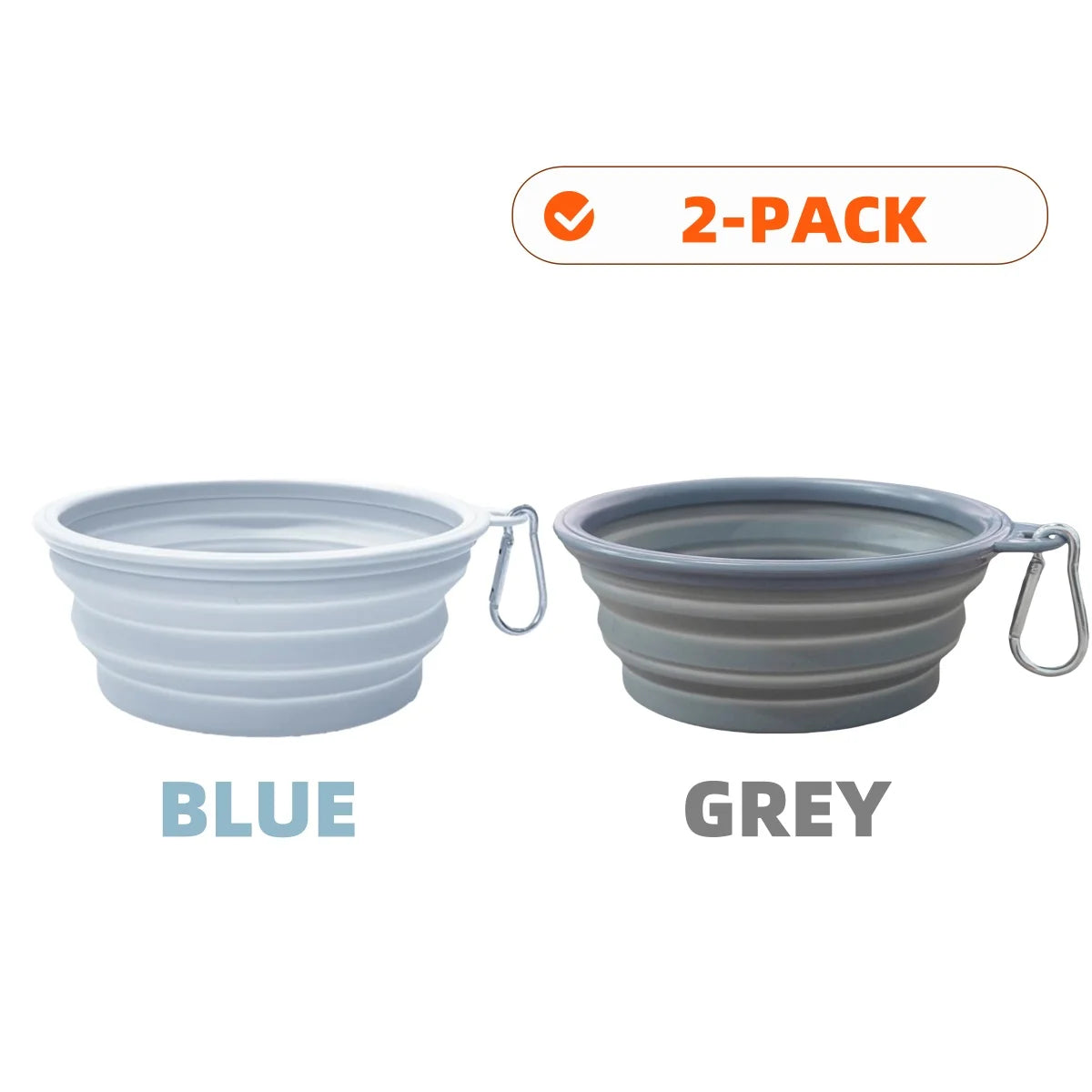 2-Pack Collapsible Silicone Travel Bowls