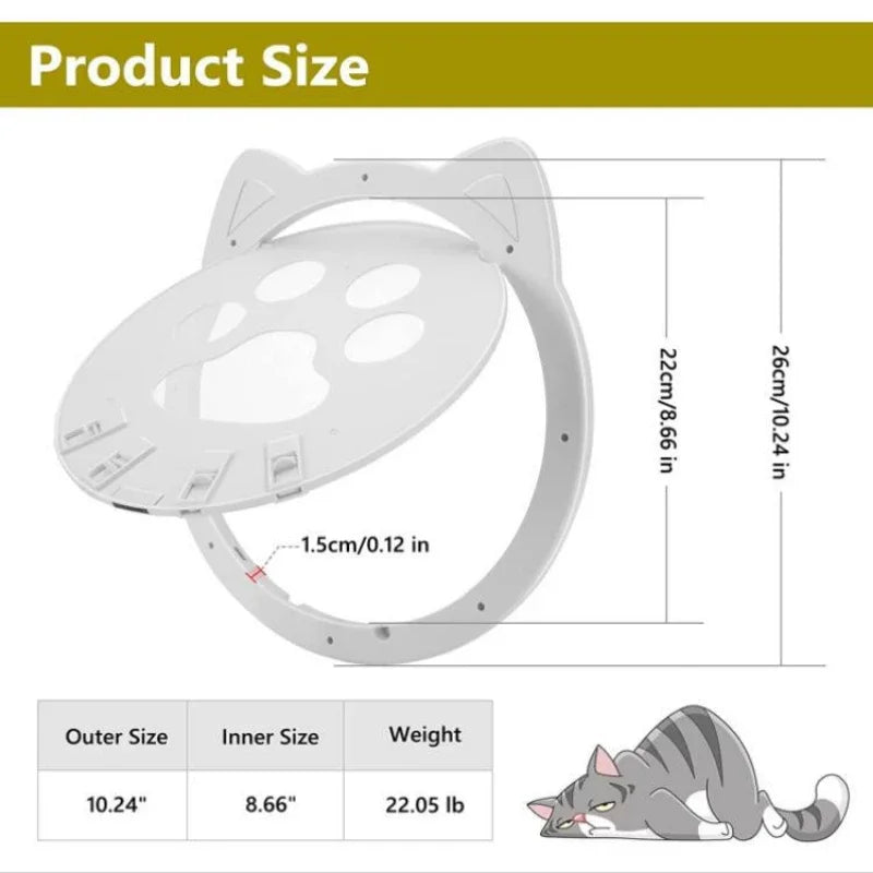 4-in-1 Smart Locking Cat Door - Total Flow Control