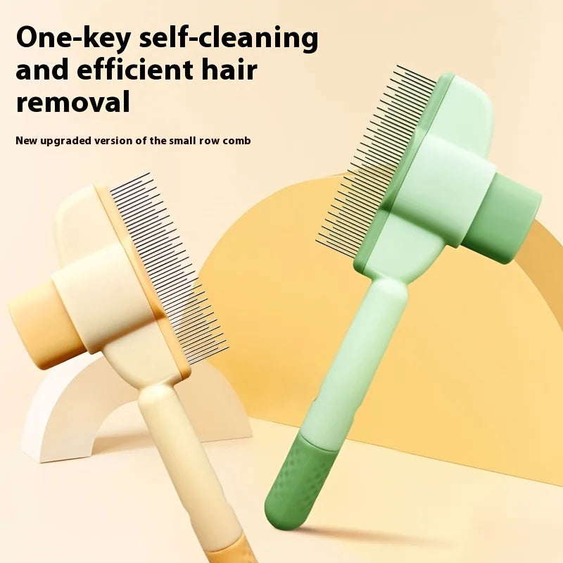 Patented One-Key Self-Cleaning Pet Comb