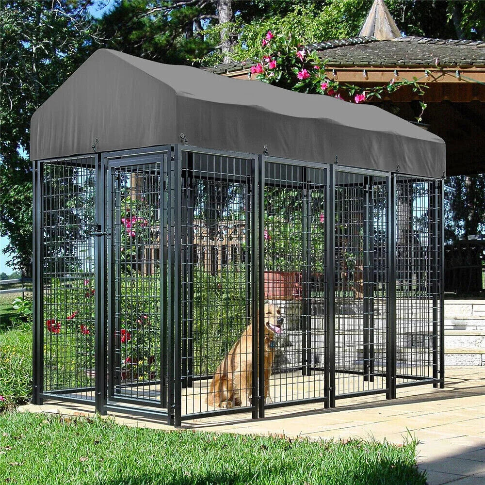 Heavy-Duty Outdoor Modular Dog Kennel with Sunshade