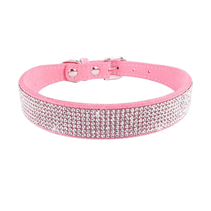 Korean Velvet Luxe Rhinestone Dog Collar