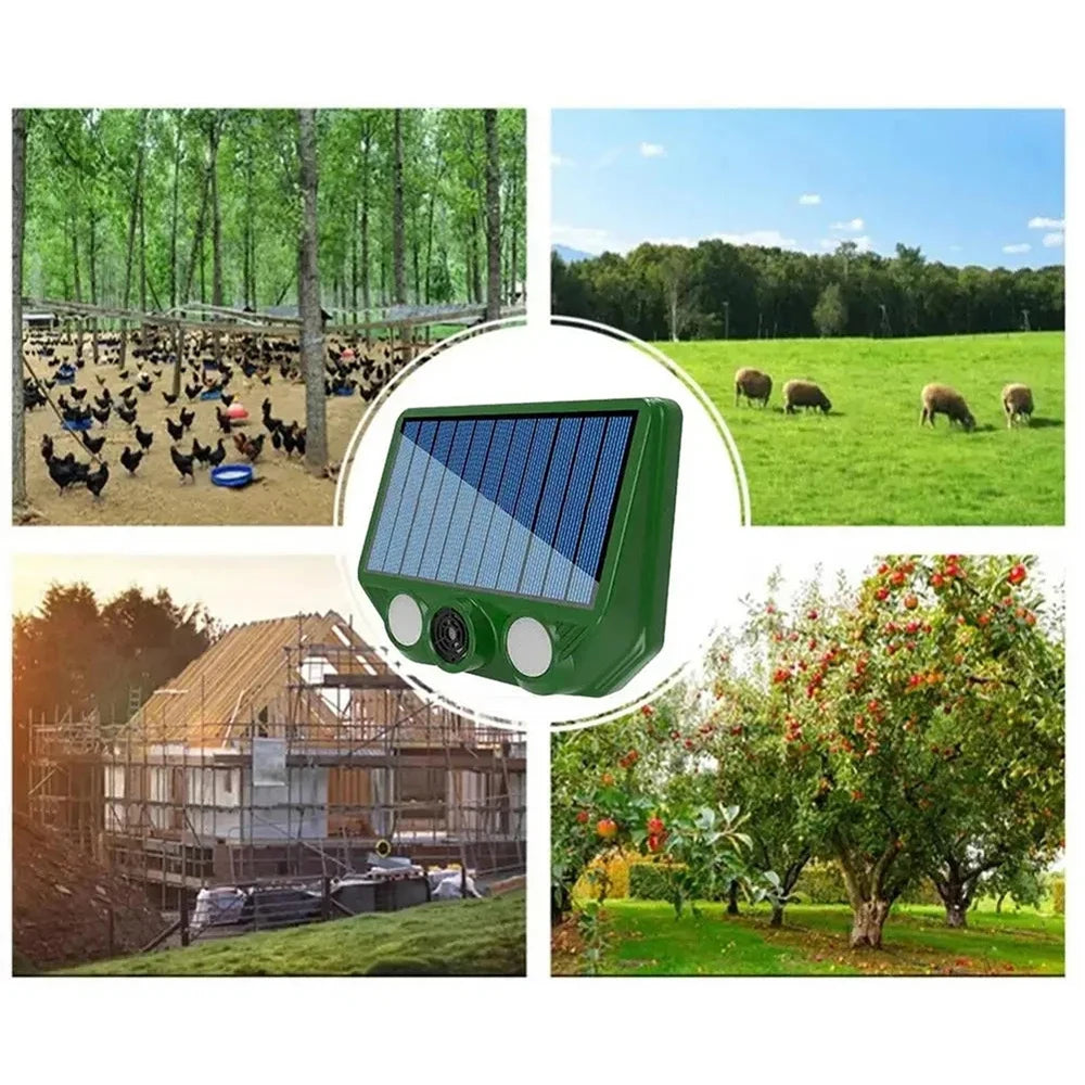 Solar-Powered Ultrasonic Outdoor Animal Repellent