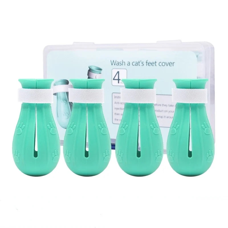 Silicone Anti-Scratch Cat Paw Protectors (For Bathing & Grooming)