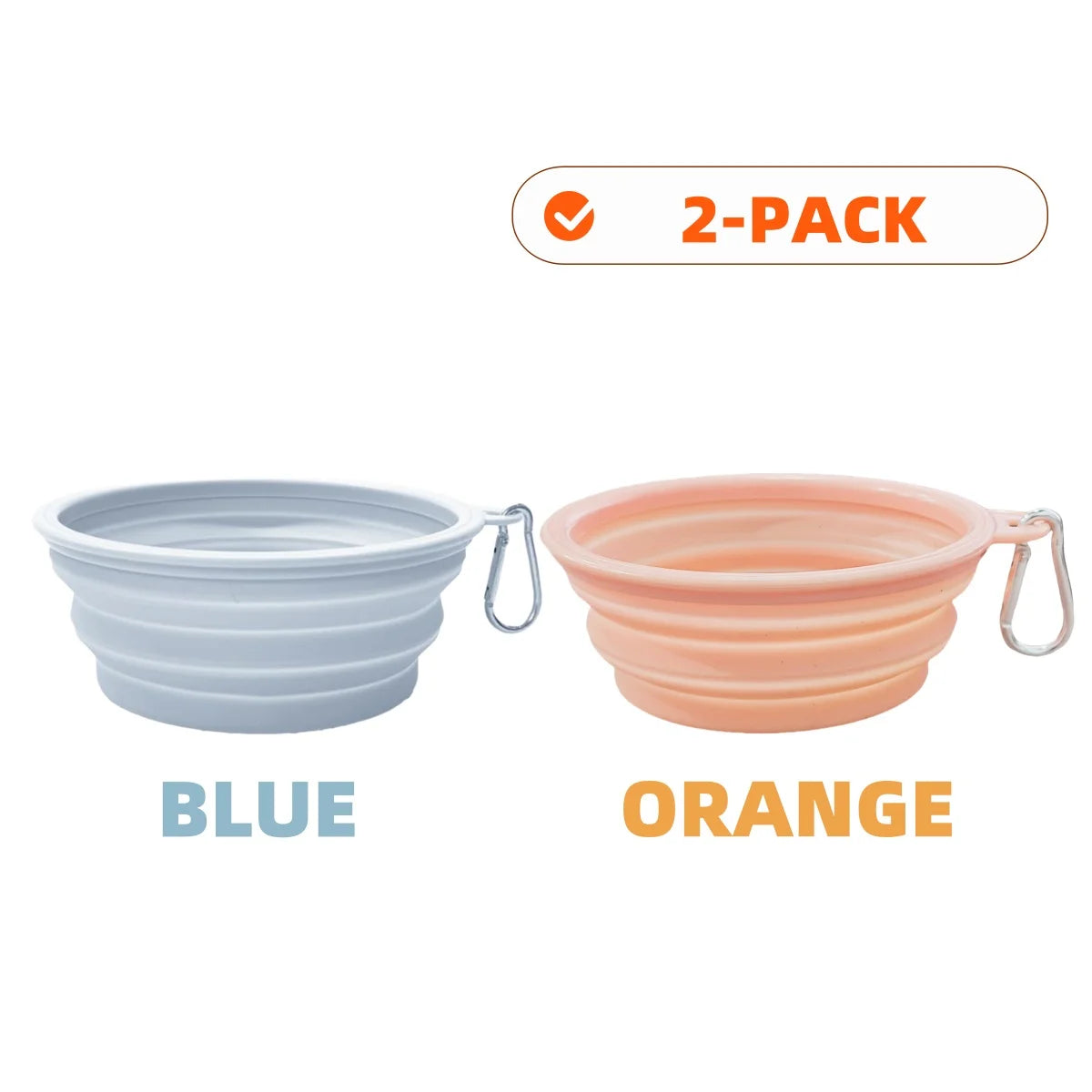 2-Pack Collapsible Silicone Travel Bowls