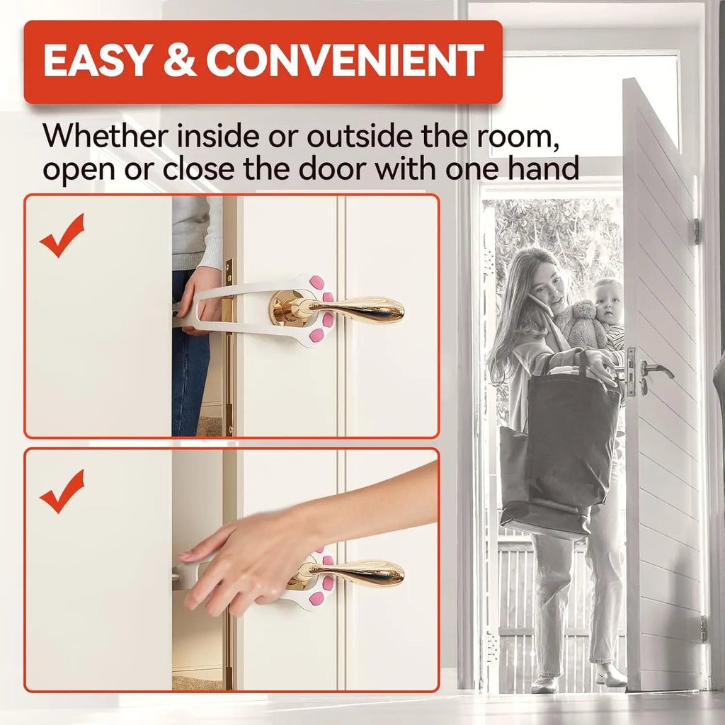 Adjustable Paw-Shaped Cat Door Latch - Excludes Dogs and Babies