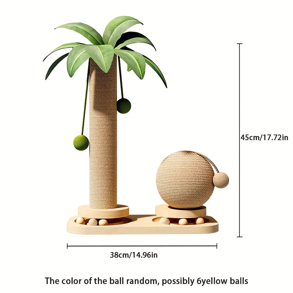 Durable Coconut Tree Themed Cat Scratching Tower