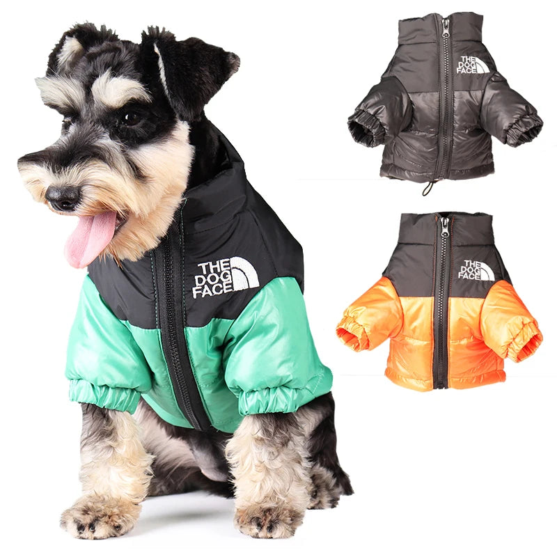 "The Dog Face" Two-Tone Puffer Jacket - Thermal Protection and Adventurous Style