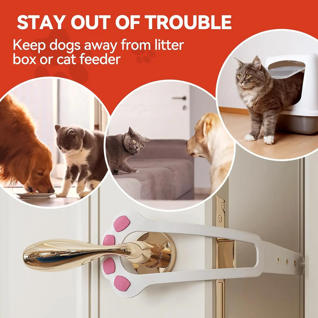 Adjustable Paw-Shaped Cat Door Latch - Excludes Dogs and Babies