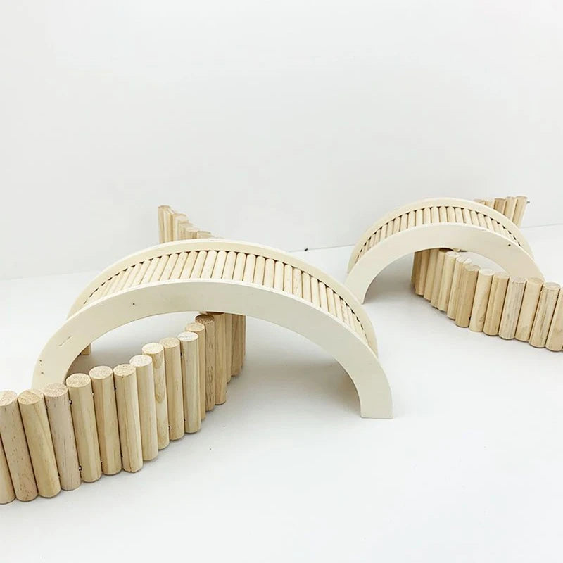 Natural Wooden Hideaway & Tunnel Set