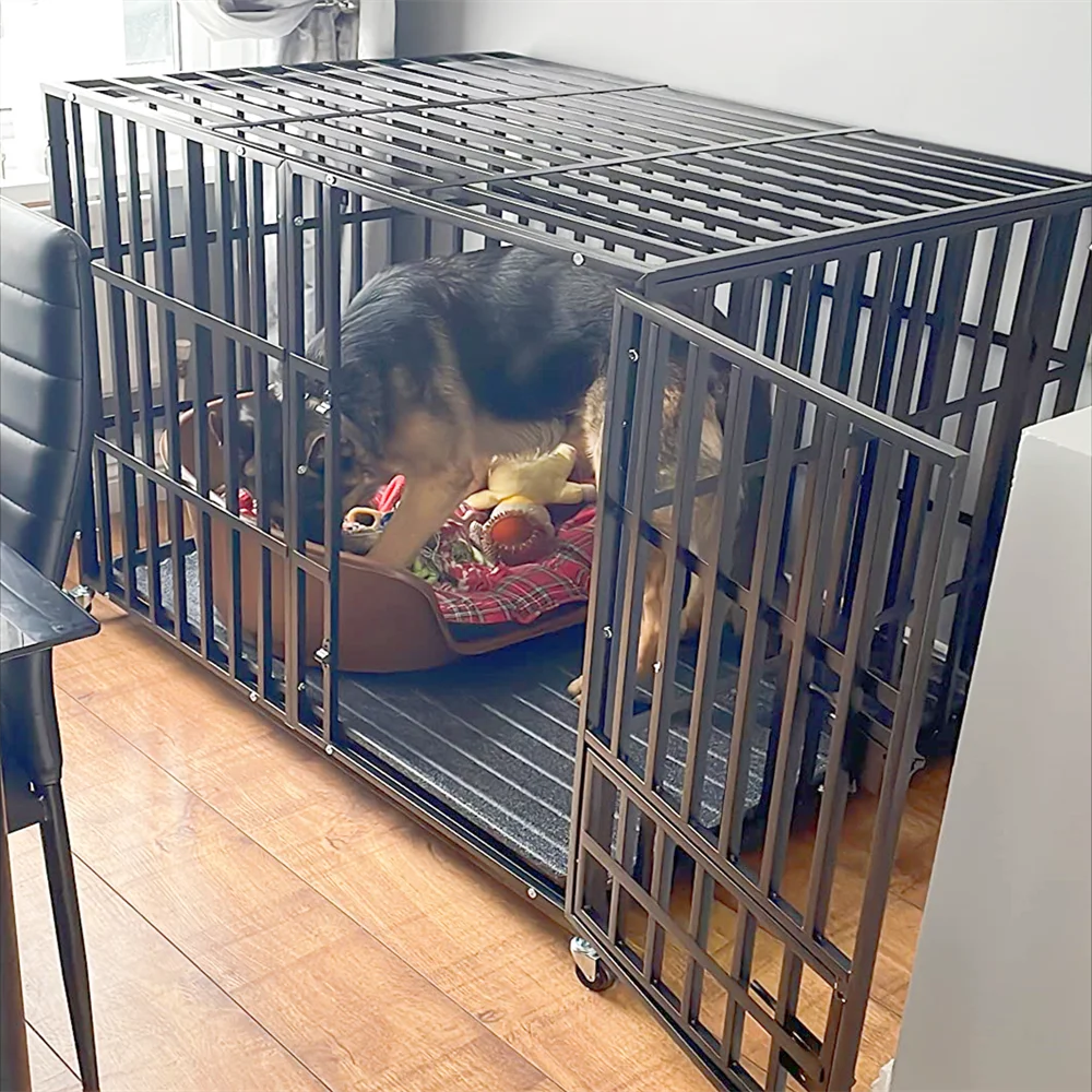 Heavy-Duty Lockable Dog Crate with Removable Tray