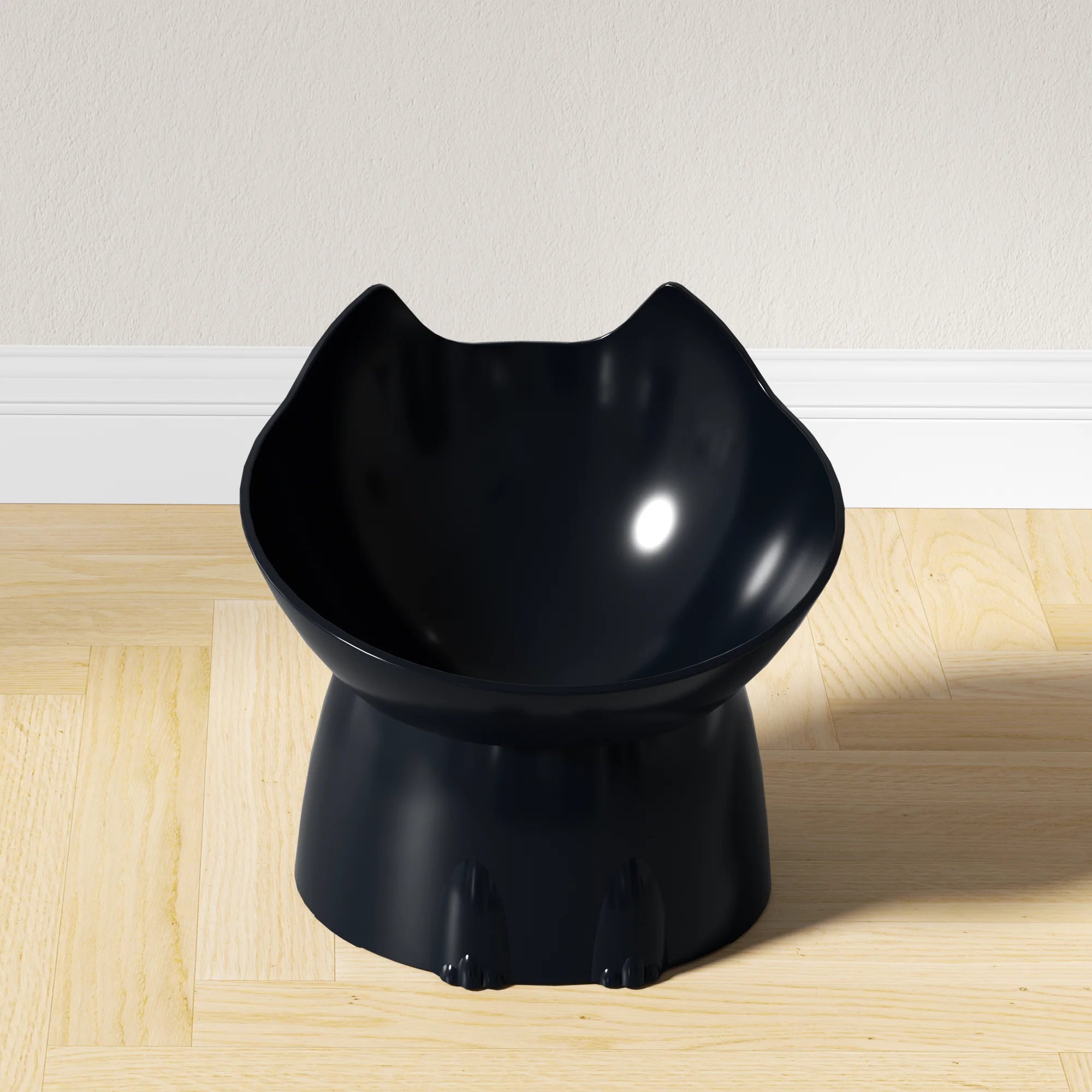 Ergonomic Cat-Head Raised Feeder