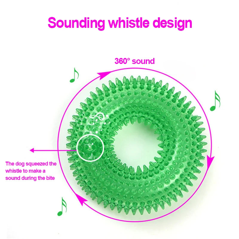 Bite-Resistant Rubber Chewer with 360° Sound - Dental Cleaning and Stress Relief