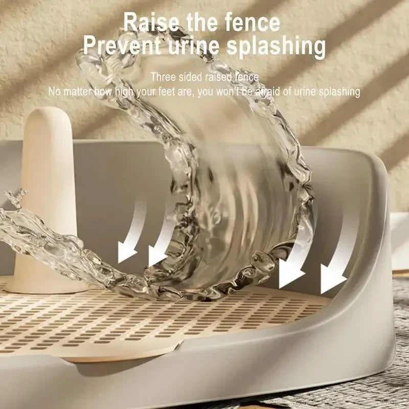 Grate Pet Potty Training Tray with Removable Pee Post