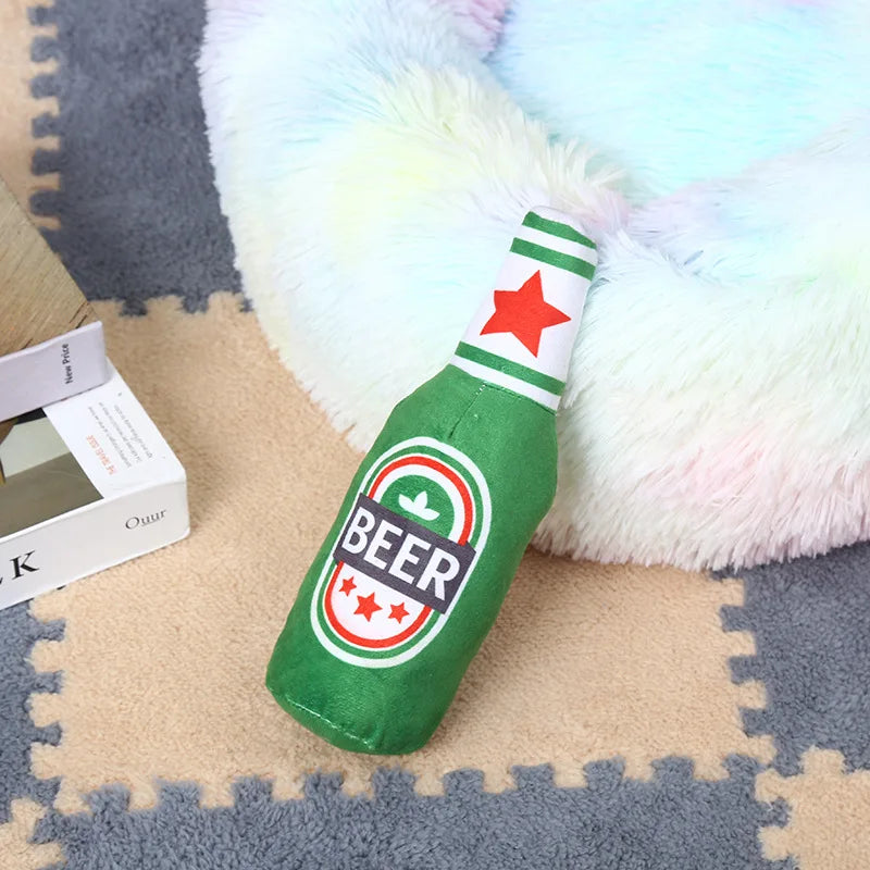 "Beer Bottle" Plush Toy Set - Themed Fun for Your Dog