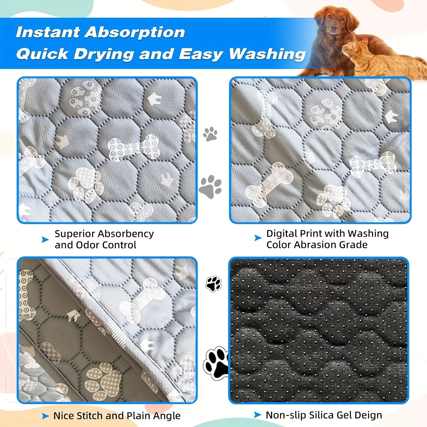 4-Layer Washable & Waterproof Pet Training Pad