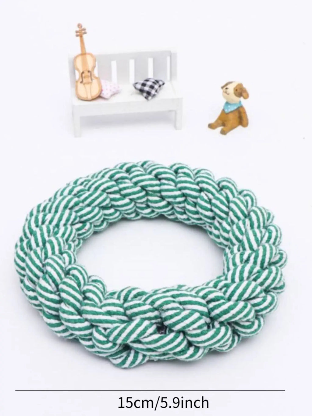 Braided Rope Dog Toy (Ring Shape) - Durability and Dental Cleaning