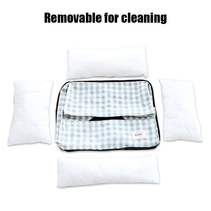 Classic Plaid Rectangular Dog Bed - Comfort with Elevated Spinal Support