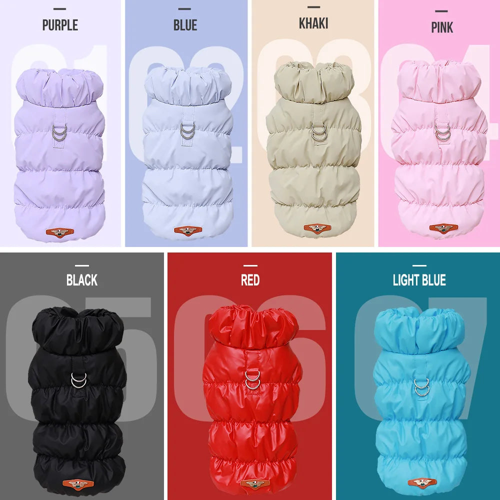 Elegant Puffer Pet Coat (Multiple Colors) - Maximum Warmth with Dual D-Ring