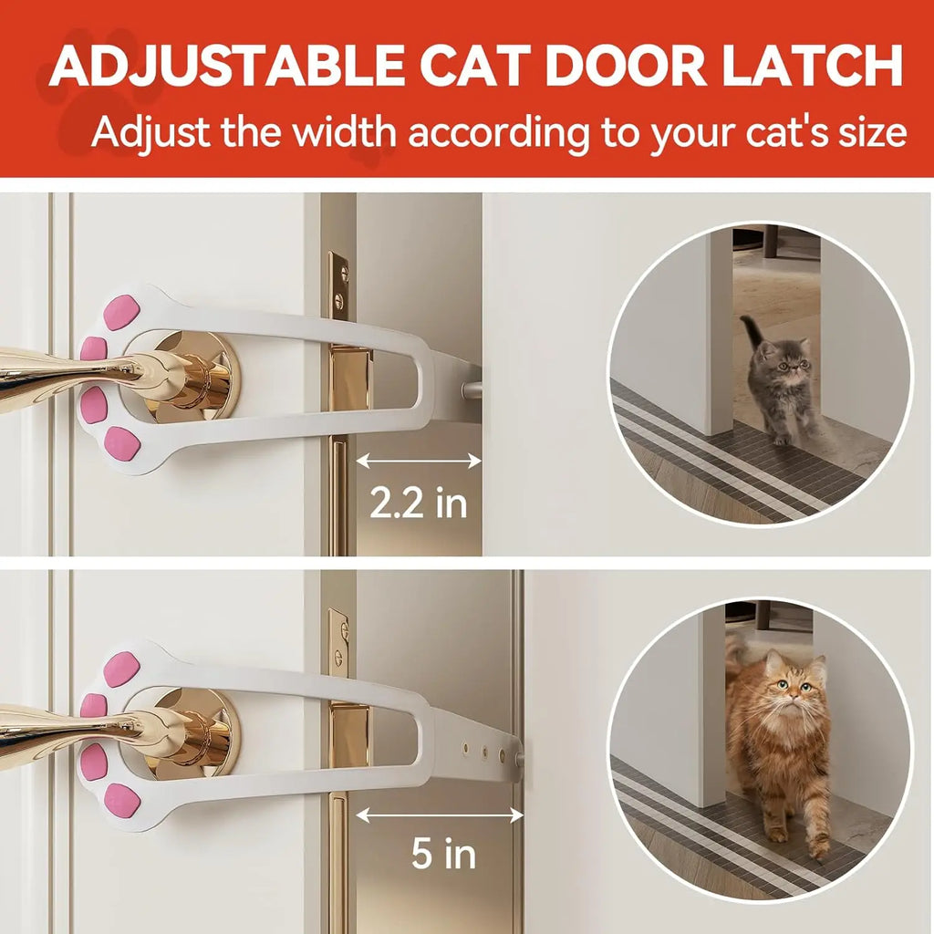 Adjustable Paw-Shaped Cat Door Latch - Excludes Dogs and Babies