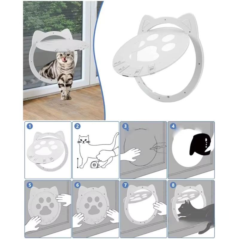 4-in-1 Smart Locking Cat Door - Total Flow Control