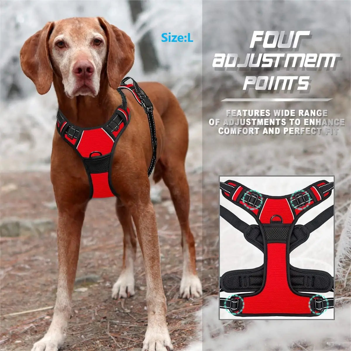 Pro-Grade Multi-Color No-Pull Harness for Large Dogs
