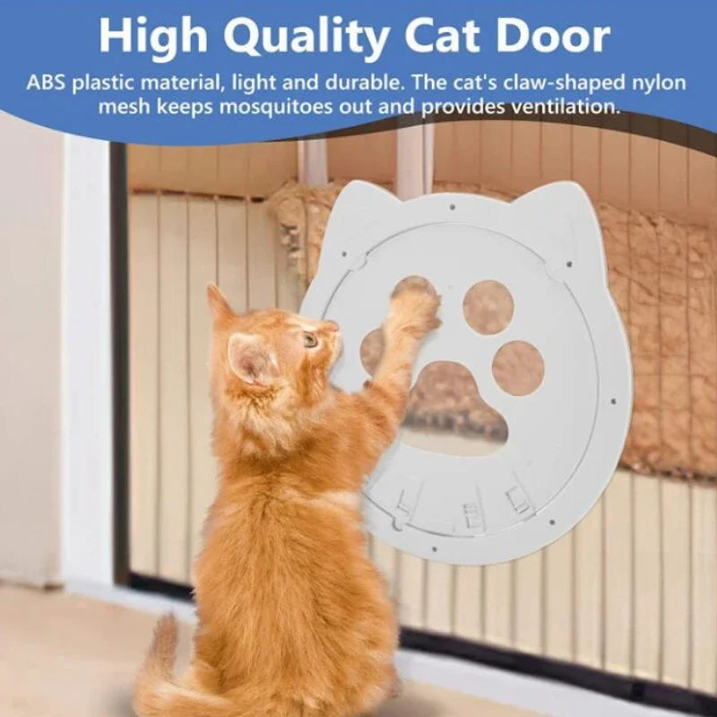 4-in-1 Smart Locking Cat Door - Total Flow Control