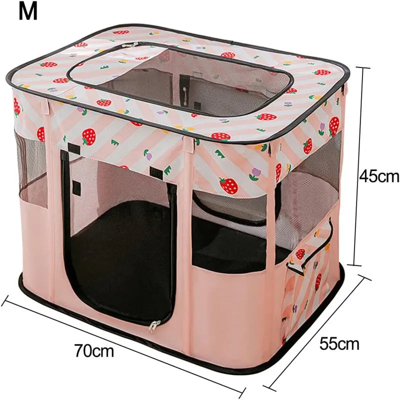 Pop-Up Portable Pet Playpen with Zip-Off Roof