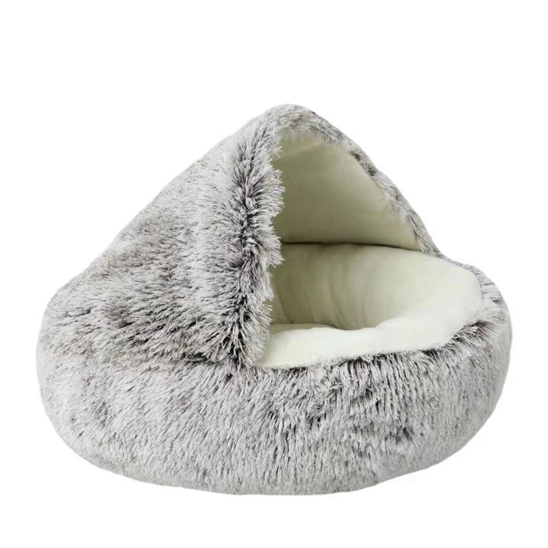 "Pet Heaven" Long Plush Cave Bed - Comfort, Privacy, and Deep Sleep