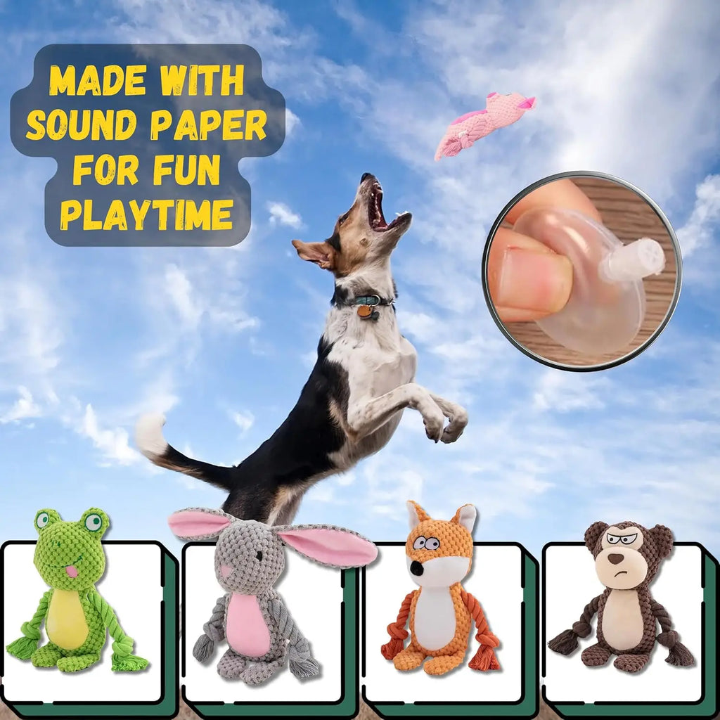 Interactive Sound Rope Animal Toys - Dental Cleaning and Plush Comfort Set