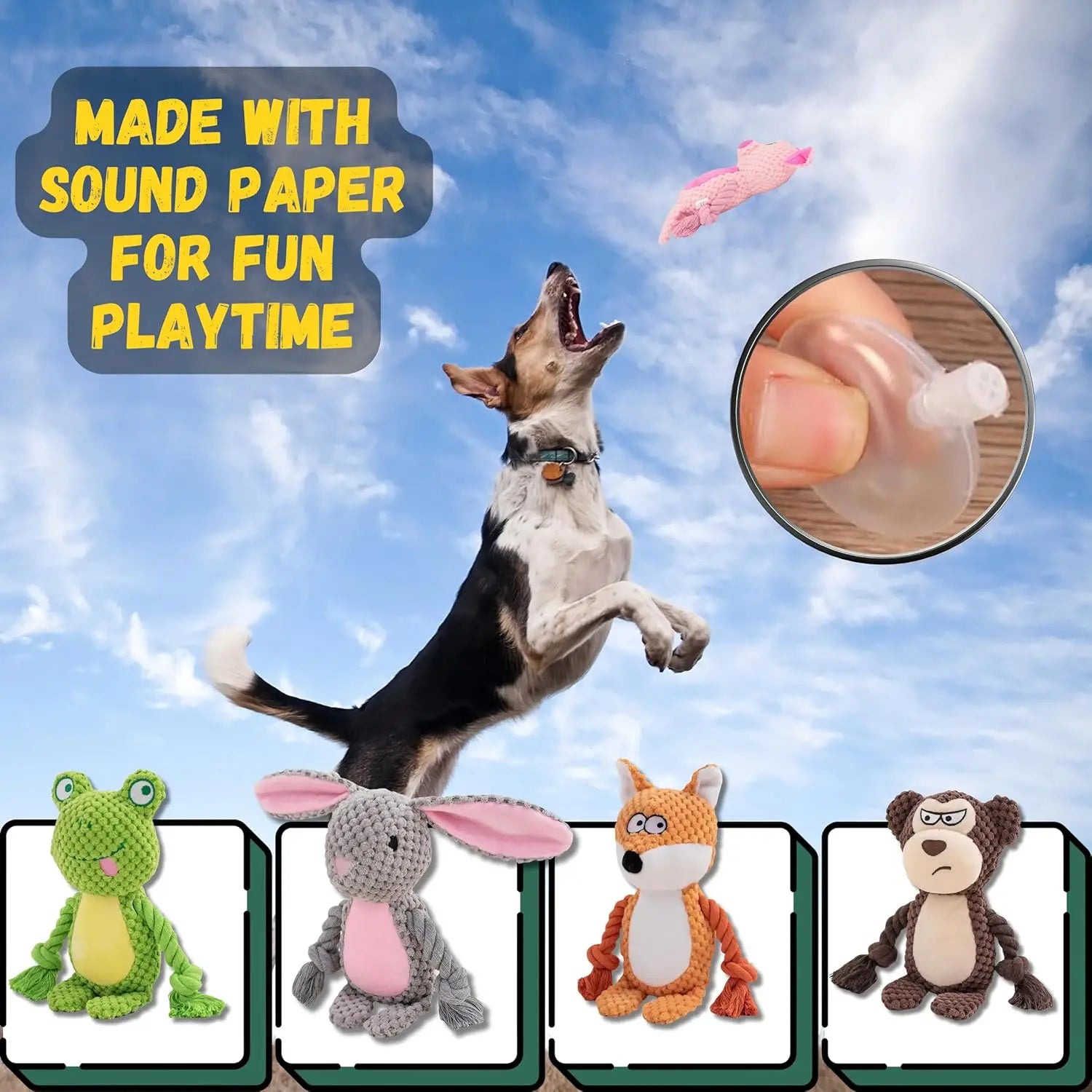 Interactive Sound Rope Animal Toys - Dental Cleaning and Plush Comfort Set